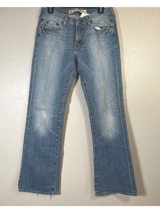 GAP Denim - Gap Womens Jean Low Rise Boot Cut 8R Med Wash Stretch Frayed Pockets